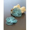 Estampes Pendentifs Filigrane Multi-Fleurs 39 mm 3D – Métal BLEU
