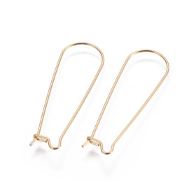 Boucles d'oreille Dormeuses 39x12.5mm – Acier Inoxydable 304 Doré à l'or fin 18K