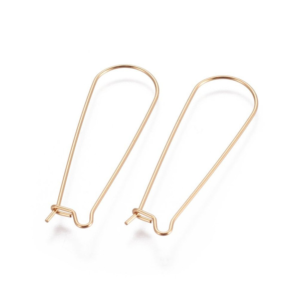 Boucles d'oreille Dormeuses 39x12.5mm – Acier Inoxydable 304 Doré à l'or fin 18K