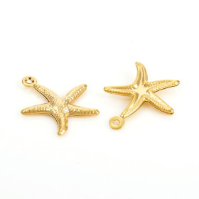 Pendentifs Étoile de Mer 17.5 mm – Acier Inoxydable 304 Doré