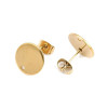 Boucles d’Oreilles Puces Rondes avec Trou d’Attache 15 mm – Acier Inoxydable 304 Doré, Placage IONIQUE (IP)