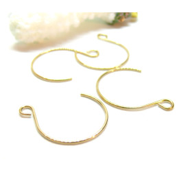 Boucles d’Oreilles Dormeuses Crochet Arrondi 22 mm – Acier Inoxydable 304 Doré