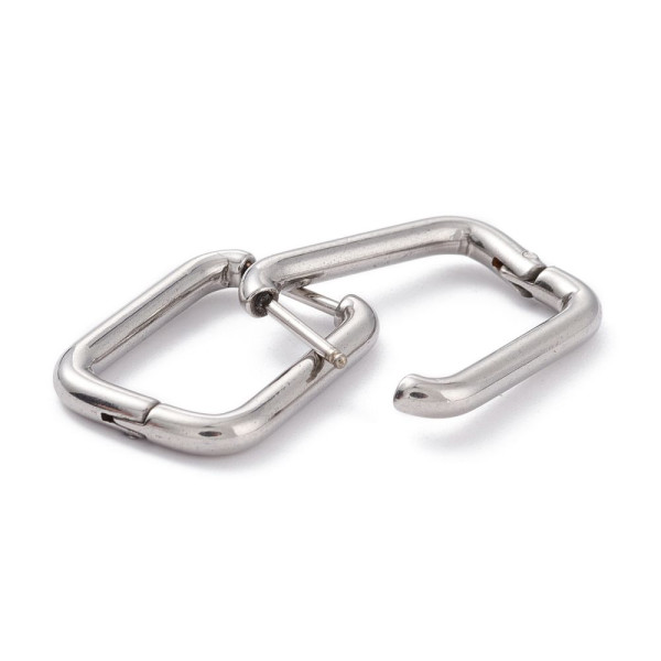 Créoles Ovales Rectangle 20.5 mm – Épaisseur 2.5 mm – Acier Inoxydable 304 – Finition Argentée