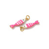 Pendentif avec anneau Poisson Émaillé 18,5 mm – Acier Inoxydable 304 Doré à l’or fin 18K, IONIQUE