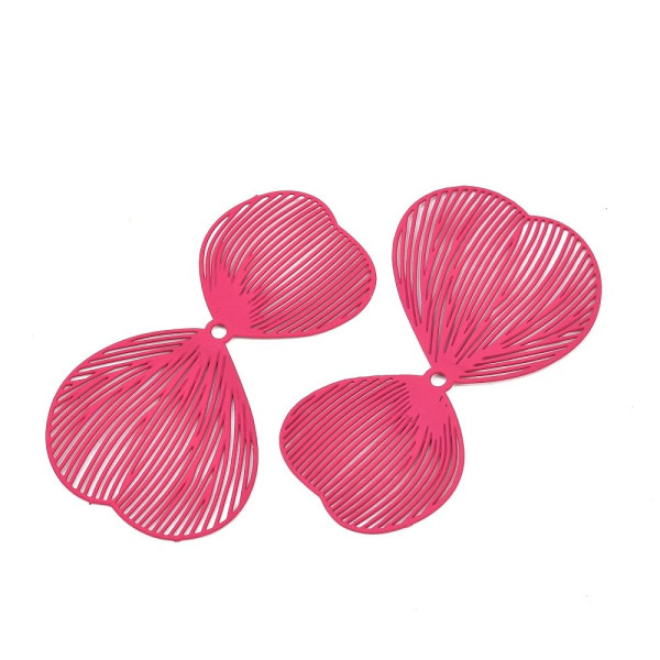 Estampes Pendentifs Filigrane Nœud Papillon 50 mm – Métal Rose foncé