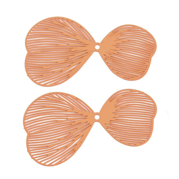 Estampes Pendentifs Filigrane Nœud Papillon 50 mm – Métal Rose ORANGE