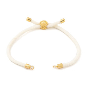 Supports Bracelet Intercalaire Cordon Nylon Ajustable Slide Arbre Doré Coloris Blanc Crème
