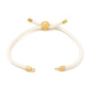 Supports Bracelet Intercalaire Cordon Nylon Ajustable Slide Arbre Doré Coloris Blanc Crème
