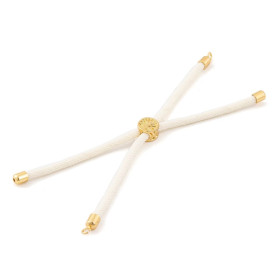 Supports Bracelet Intercalaire Cordon Nylon Ajustable Slide Arbre Doré Coloris Blanc Crème