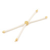 Supports Bracelet Intercalaire Cordon Nylon Ajustable Slide Arbre Doré Coloris Blanc Crème