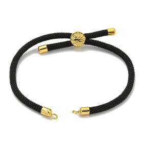Supports Bracelet Intercalaire Cordon Nylon Ajustable Slide Arbre Doré Coloris NOIR