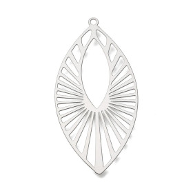 Estampes Pendentif Art Déco forme NAVETTE 45 mm – Acier Inoxydable – Argent Platine