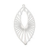 Estampes Pendentif Art Déco forme NAVETTE 45 mm – Acier Inoxydable – Argent Platine
