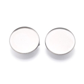 Supports de Broche 25mm pour cabochon – Acier Inoxydable 304 Argenté