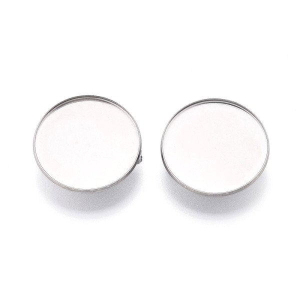 Supports de Broche 25mm pour cabochon – Acier Inoxydable 304 Argenté
