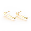 Boucles d'Oreilles Puces Longilignes 20,5 mm – Acier Inox 304 Doré à l'Or Fin 18K