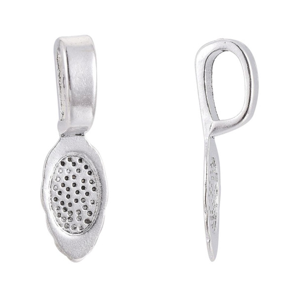 Pendentifs Navette, Bélières à Coller 26 mm – Métal – Argent Antique