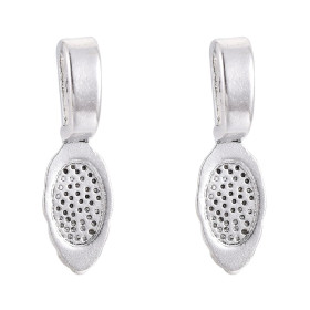 Pendentifs Navette, Bélières à Coller 26 mm – Métal – Argent Antique