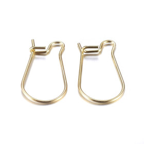 Boucles d'Oreilles Dormeuses 20 x 12 mm – Acier Inox 304 Doré à l'Or Fin 18K