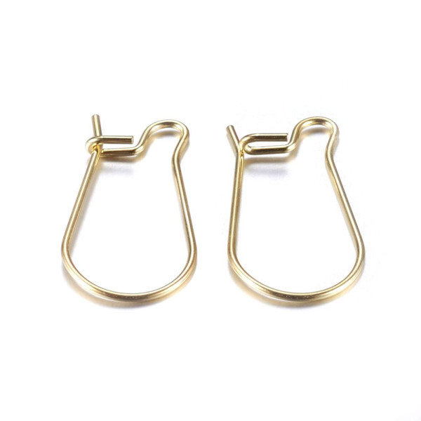 Boucles d'Oreilles Dormeuses 20 x 12 mm – Acier Inox 304 Doré à l'Or Fin 18K