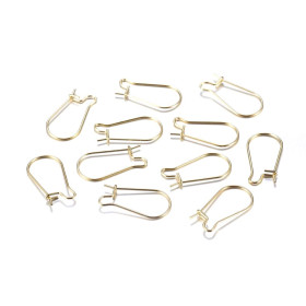 Boucles d'Oreilles Dormeuses 20 x 12 mm – Acier Inox 304 Doré à l'Or Fin 18K