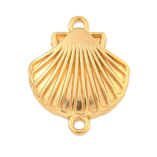 Connecteur Coquille Saint-Jacques  27 mm – Acier Inoxydable 304 Doré à l’Or Fin 18K IONIQUE