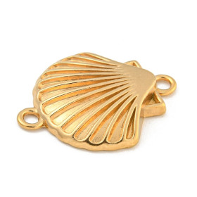 Connecteur Coquille Saint-Jacques  27 mm – Acier Inoxydable 304 Doré à l’Or Fin 18K IONIQUE