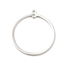 Supports de Connecteurs Ronds Roue 25 mm – Laiton – Finition Argent Antique