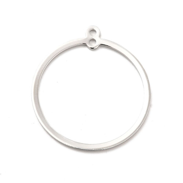 Supports de Connecteurs Ronds Roue 25 mm – Laiton – Finition Argent Antique