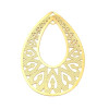 Pendentifs Estampes Gouttes Ciselées 36 mm – Acier Inox 304 Doré – Placage IONIQUE (IP)