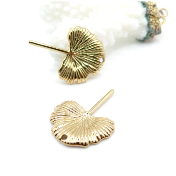 Pendentifs Feuille de Ginkgo 26.5 mm – Acier Inoxydable 304 Doré à l'or fin 18K, IONIQUE