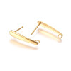 Boucles d’oreille puce tige 15mm avec anneau– Acier Inoxydable 304 Doré à l'or fin 18K