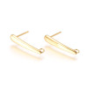 Boucles d’oreille puce tige 15mm avec anneau  – Acier Inoxydable 304 Doré IONIQUE