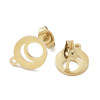 Boucles d’Oreilles  puce Cercle ART DECO 11mm avec anneau d'attache et embouts poussoirs – Acier Inoxydable 304 Doré,  IONIQUE