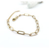 H11E03102G01 – Lot de 1 Bracelet Maille Trombone 11 mm – Acier Inox 304 – Doré PVD