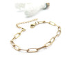 Bracelet Maille Trombone 11 mm – Acier Inox 304 – Doré PVD