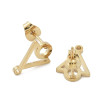 Boucles d’Oreilles  puce Triangle 12.5mm avec anneau d'attache et embouts poussoirs – Acier Inoxydable 304 Doré,  IONIQUE