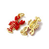 H11F91119G02 – Lot de 1 Pendentif avec Anneau Homard en Résine Émaillée 18,5 mm – Laiton Doré à l'Or Fin 18K