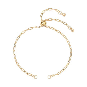 Bracelet Coulissant Réglable avec Intercalaire, Maille Trombone 5,5 mm – Acier Inox 304 Doré