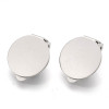 Supports de boucles d’oreilles clips – Plateau lisse 14 mm – Acier inoxydable finition argentée