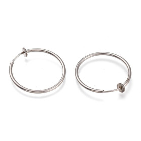 Créoles Clips 40 par 2mm – Acier Inoxydable 304 Argenté