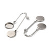 Supports de Boucles d’Oreilles Puces pour Double Cabochons 12 mm – Acier Inoxydable 304 Argenté