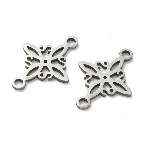 Pendentifs Connecteur Losange 19mm – Acier Inoxydable 304 Argenté