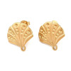 Boucles d’Oreilles Puces Coquillage avec anneau d’ attache 17 mm et embouts – Acier Inoxydable 304 Doré, Placage IONIQUE (IP)