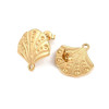 Boucles d’Oreilles Puces Coquillage avec anneau d’ attache 17 mm et embouts – Acier Inoxydable 304 Doré, Placage IONIQUE (IP)