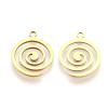Pendentifs Spirale, Vortex 15 mm – Acier Inoxydable Doré