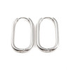 Créoles Ovales Rectangle 26.5 mm – Épaisseur 2.5 mm – Acier Inoxydable 304 – Finition Argentée