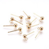 Boucles d'oreille Puce Bille 3mm avec attache – Acier Inoxydable 316 Doré 18K Placage IONIQUE