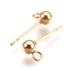 Boucles d'oreille Puce Bille 3mm avec attache – Acier Inoxydable 316 Doré 18K Placage IONIQUE
