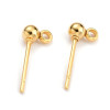 Puces Bille 3mm avec attache – Acier Inoxydable 316L Doré à l'or fin 18K